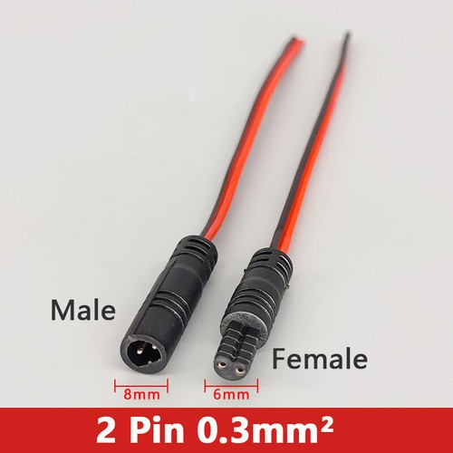 2 Pins 0.3mm² Waterproof Electrical Cable DC Power Wire Connector Socket Plug - Picture 7 of 7