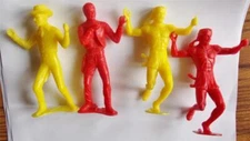 (4) Vintage 6" Series COWBOYS & INDIANS - mpc marx tim mee joy toy ? (EX)