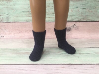 SASHA DOLL hand knitted NAVI socks, long. FREE US SHIPPING 