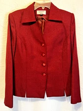 Kasper ASL Womens Blazer Jacket Suit Deep Berry Professional Office sz 10
