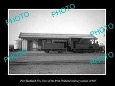 OLD LARGE HISTORIC PHOTO OF PORT HEDLAND WA VIEW OF THE RAILWAY STATION c1940