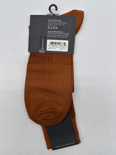 ONE PAIR NEW WITH TAG STACY ADAMS NYLON SLIKY RIBBED MEN'S CREW DRESS SOCKS - Picture 29 of 37