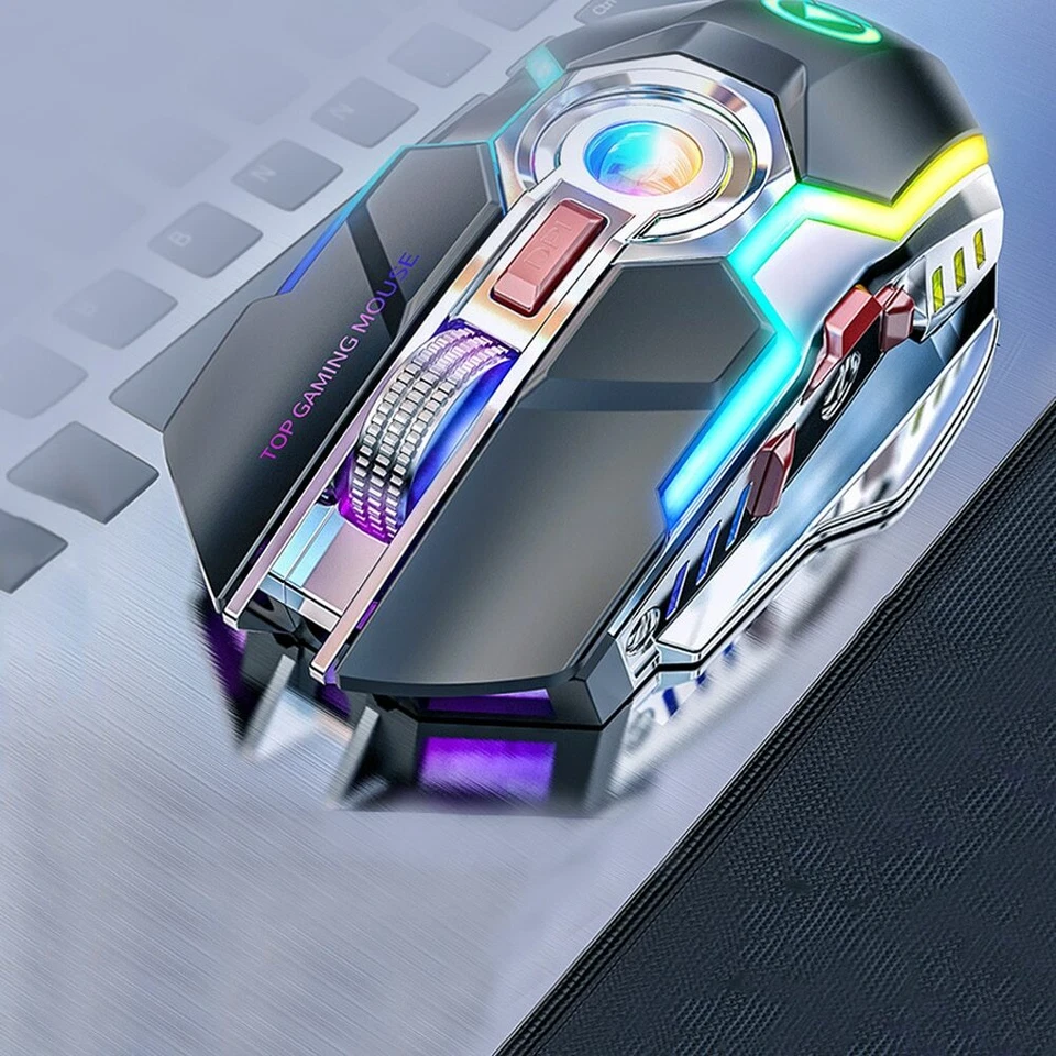 Wireless Gaming Mouse Rechargeable Silent Ergonomic 7 Keys LED RGB Backlit - Image 4 of 4