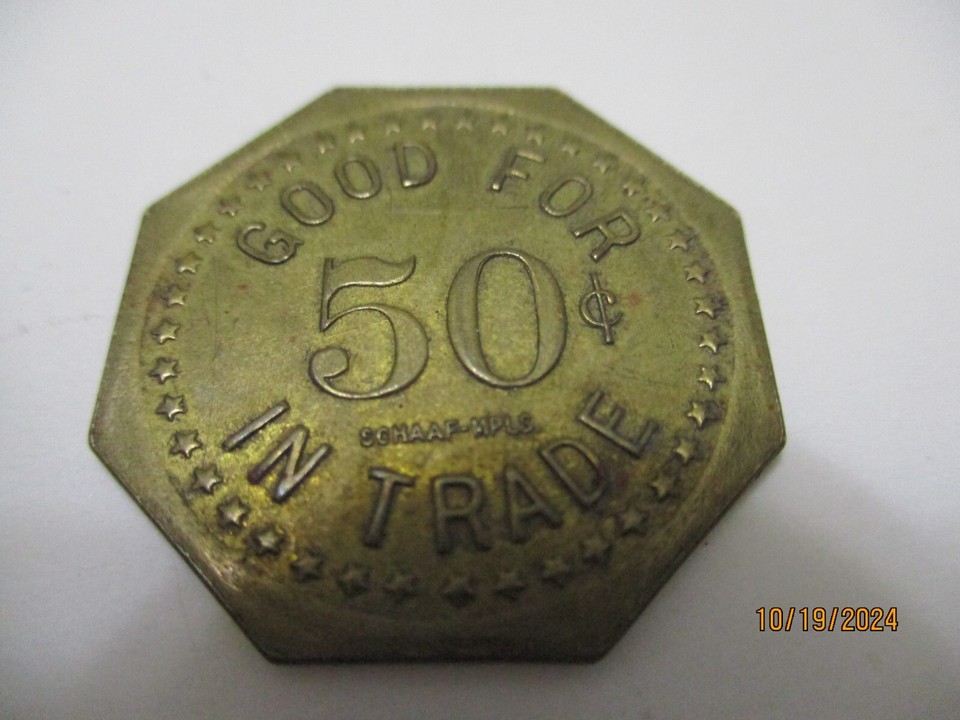 Antique Trade Tokens 50, 10, 5 Cent Wedmer`s Nite Club HIBBING Minn