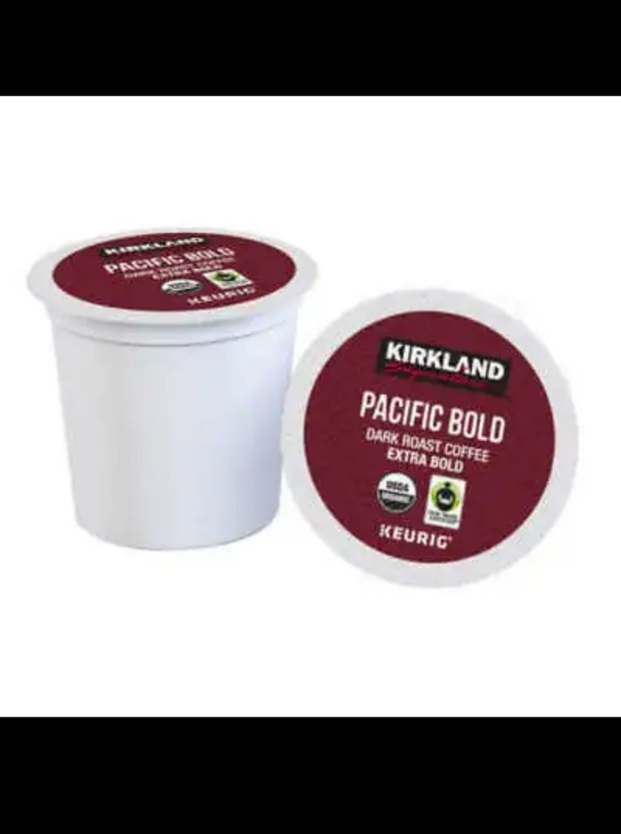 10 Kirkland Organic Pacific Bold Dark Roast Coffee K-Cup Pods 10Count
