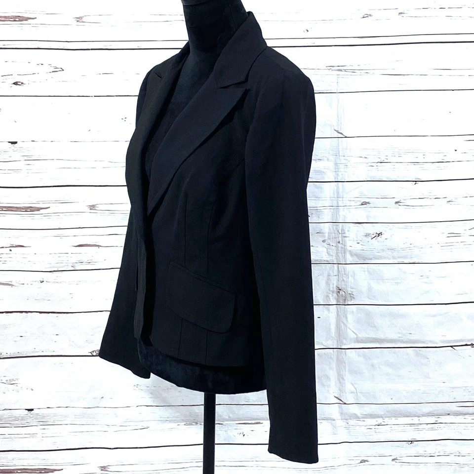 Blazer Trina Turk para mujer una parte inferior ajustado negro carrera talla 10 Foto 4 de 4