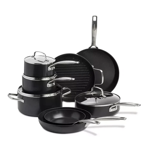 GreenPan SearSmart Stainless Steel Ceramic Nonstick 12-piece Cookware Set NEW
