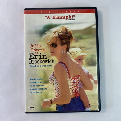 Erin Brockovich (DVD, 2000) Drama Widescreen NTSC Julia Roberts Aaron Eckhart