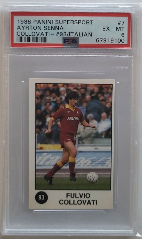 1988 Panini Supersport Fulvio Collovati Ayrton Senna Italian #7 PSA 6