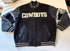 Dallas Cowboys NFL Men's Vintage Bomber Varsity Jacket Sueded Leather XL G-III
