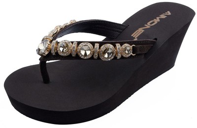 red rhinestone flip flops