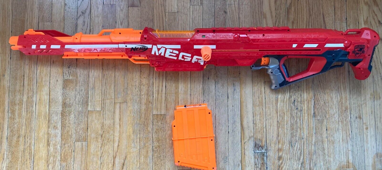 Nerf Mega Centurion Sniper Rifle Blaster Gun With Magazine - Works Great!