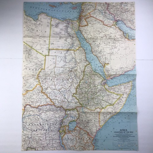 Mapa de los países del Nilo África de octubre de 1963 de colección frente geográfico nacional - Imagen 2 de 7