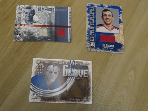 Ed Giacomin Uniform card collection - 3 Chase Cards - Rangers - excellent