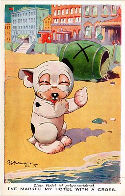 CPA AK Studdy BONZO dog No. 1579 I've marked my hotel with a cross (305670)