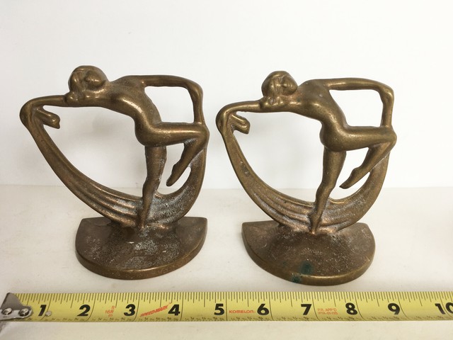 art deco naked woman brass bookends no. 17 art deco naked woman brass bookends no. 17
