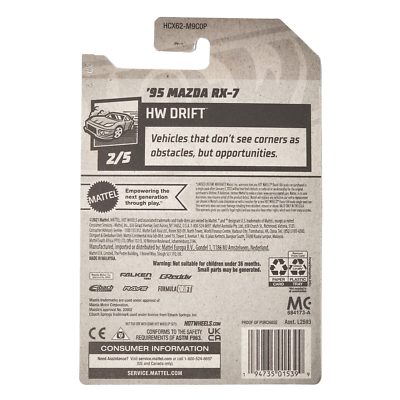 HOT WHEELS '95 Mazda RX-7 Silver Car HW Drift Falken HCX62 2022 | eBay