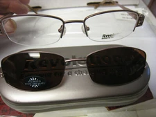 Revolution Eyeglass Frame W/ Magnet sun shade REV649 CHAM 53-18-140 GENERIC CASE