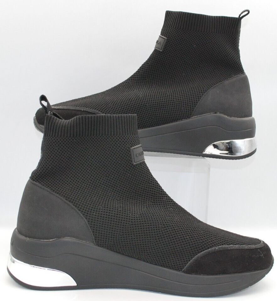 CARVELA Black Jetson Sock Stretch-Knit High-Top Trainers Size EU38/UK5