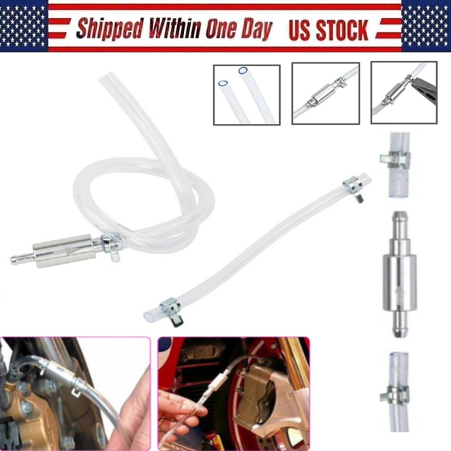Car Motorcycle Clutch Brake Bleeder Hose One Way Valve Tube Bleeding Tool Kit US eBay