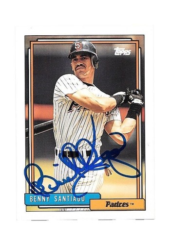 BENITO SANTIAGO 1992 Topps #185 Autographed SIGNED Card - San