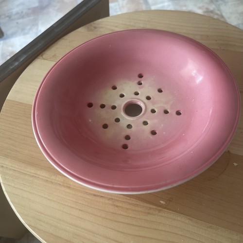 Vintage Round Pink Pricekain Posy Vase England 22cm Diam - Picture 4 of 8