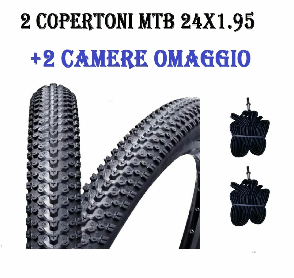 CHAOYANG 2 Copertoni MTB 24 + 2 Camere Bici Bicicletta Mountain Bike 24x1.95 Gomme Bike