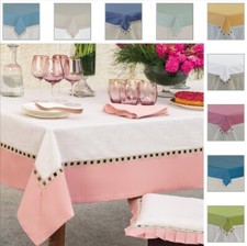 Tovaglia Copri tavola Idrorepellente in lino e cotone Ikebana 6 12 posti AA526