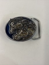Vintage Family Of Horses Belt Buckle