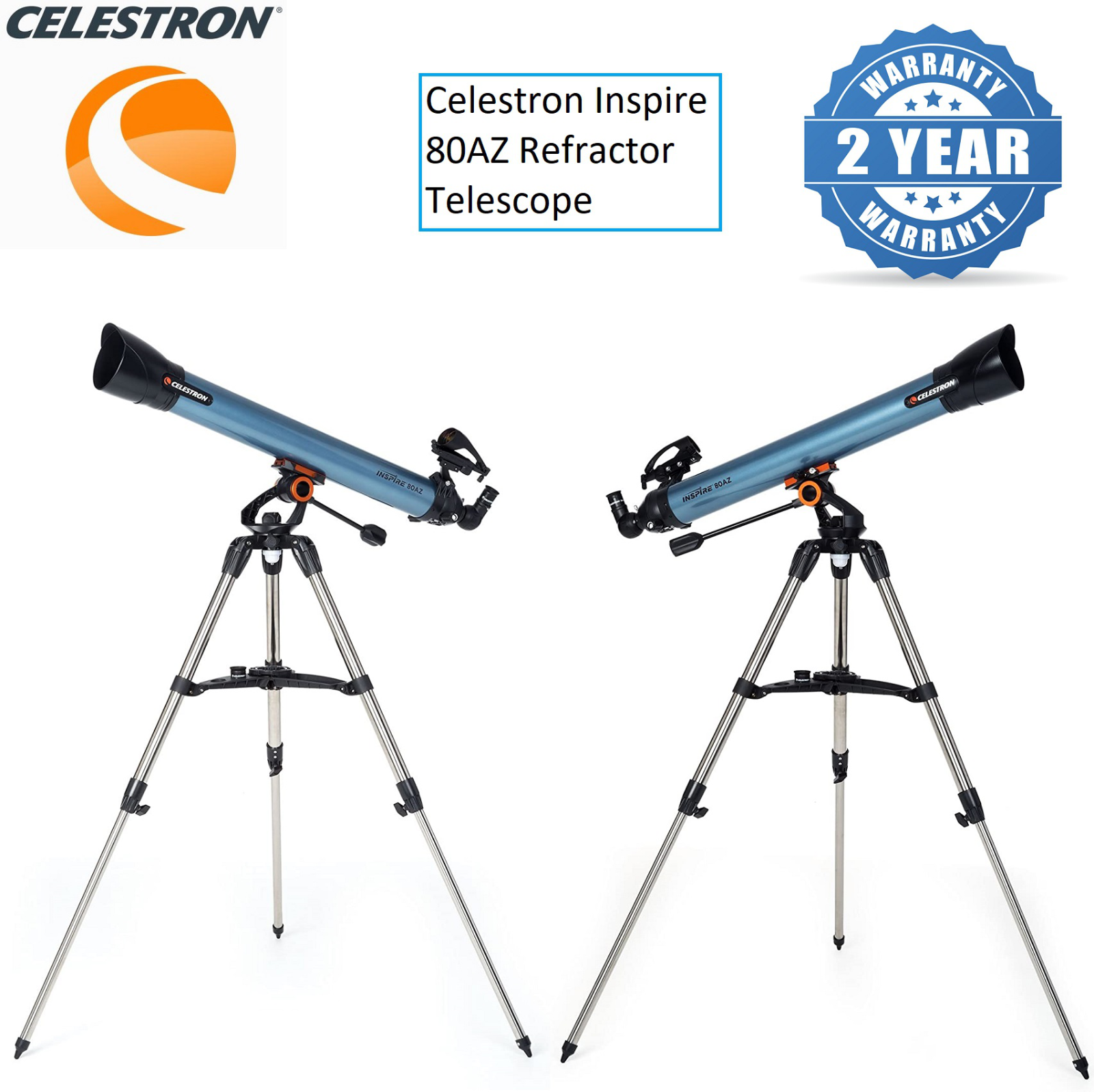 Celestron Inspire 80AZ Refractor Telescope 22402 (UK Stock) eBay
