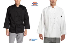 Dickies Chef Classic Long Sleeve Chef Coat with Cloth Knott Buttons DC109 