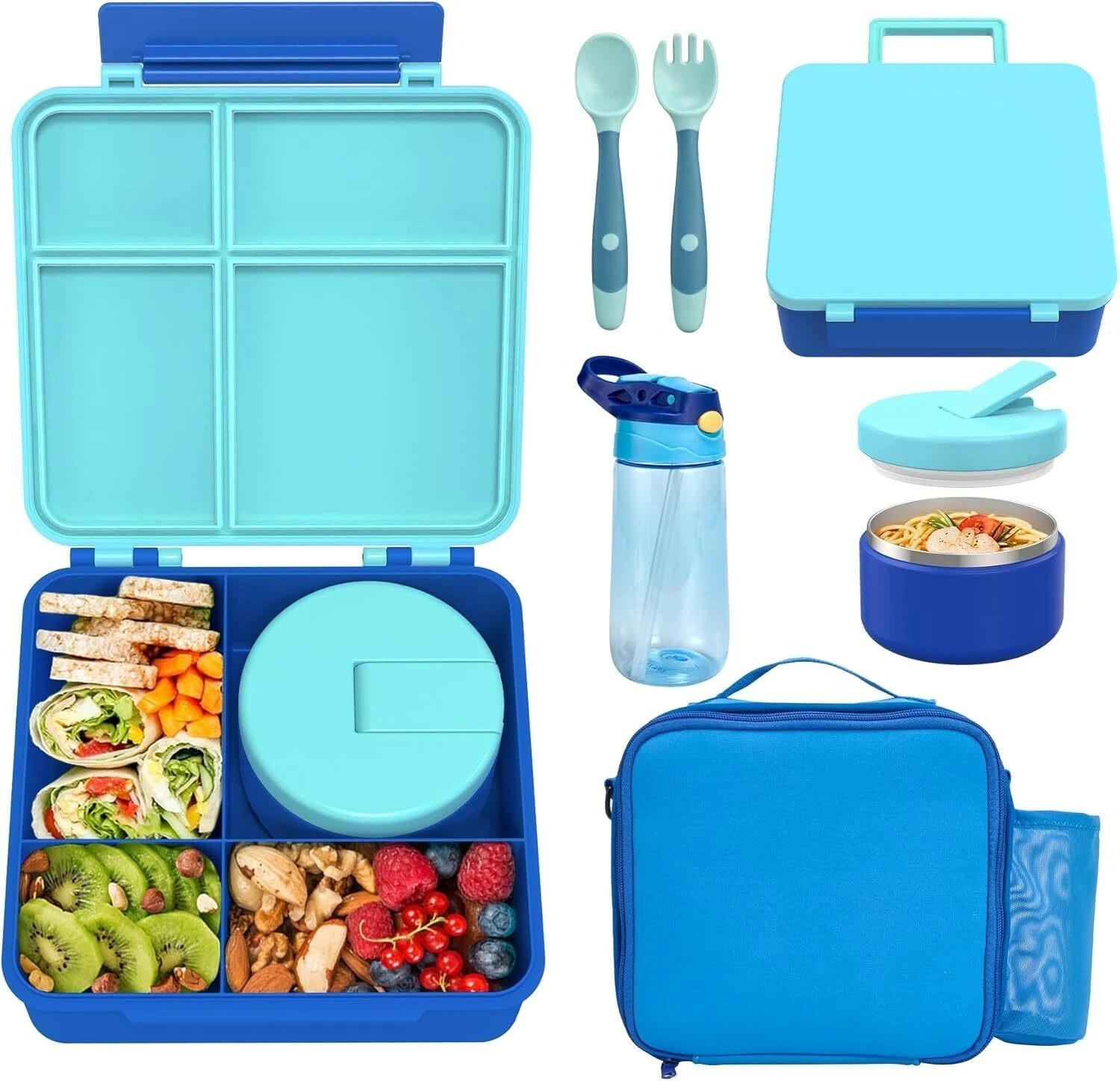 Kids Bento Lunch Box 8oz Soup Thermo Water Bottle Leakproof Lunch Food Container