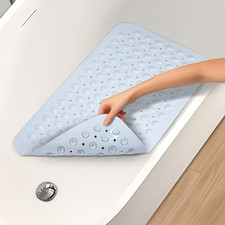 Non Slip Shower Mats for inside Shower 15 X 27.5 Inch, TPE Bathtub Mat Non-Slip,