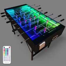 48 Inch Foosball Arcade Game Table With LED Lights Remote Folding Steel Legs