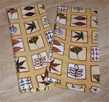 Set 2 leaft print kitchen towels; autumn colors; 27x16; unnused; cotton