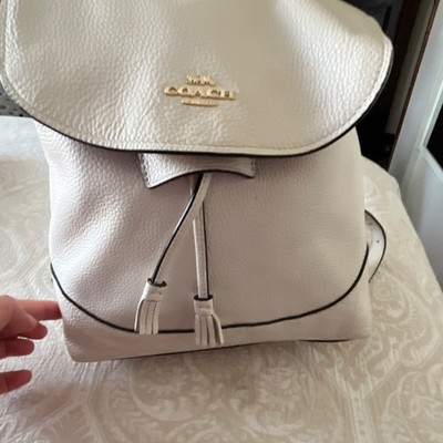 Coach Ivory Backpack with Gold Accents Coach White Logo Leather Elle Backpack with | Mercari main image 4