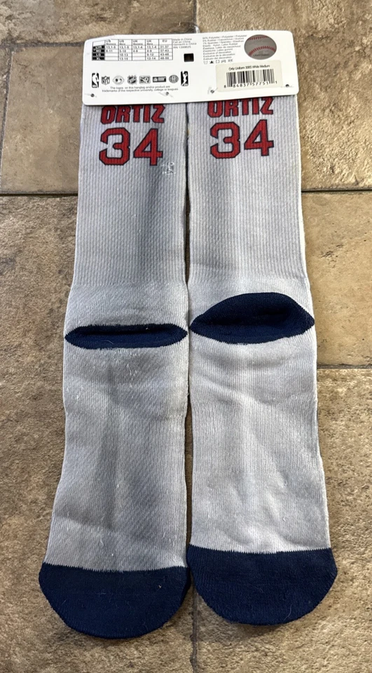 Boston Red Sox David Ortiz Socks Size Medium For Bare Feet NWT - Image 4 of 4