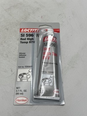 Loctite SI 596 Red High Temp RTV Silicone Adhesive Sealant 2.7 fl oz Use by 2/25