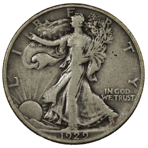 1929-D Walking Liberty Half Dollar 50c VF+ Better Early Date