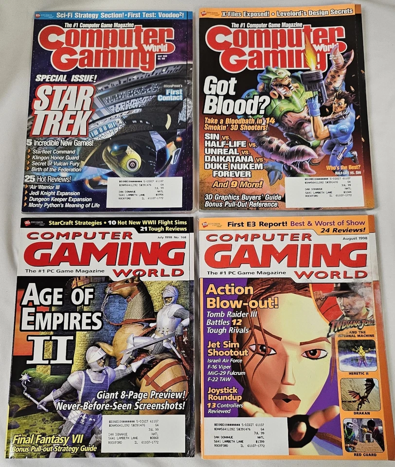 Computer Gaming World Magazine Complete Year 1998 Issues 162-173 VTG PC News - Image 3 of 4