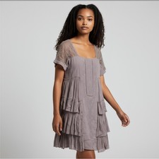 Free People Embroidered Ruffle Tier Dress