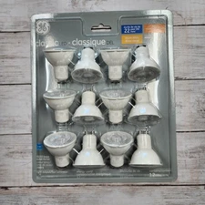 GE Classic LED Light Bulbs GU10 Base 50w Replacement 12pk Warm White 3000K 500 L