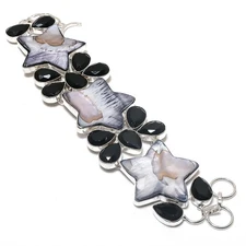 Mother Of Pearl, Spinel Gemstone 925 Sterling Silver Bracelet 7-8" p398