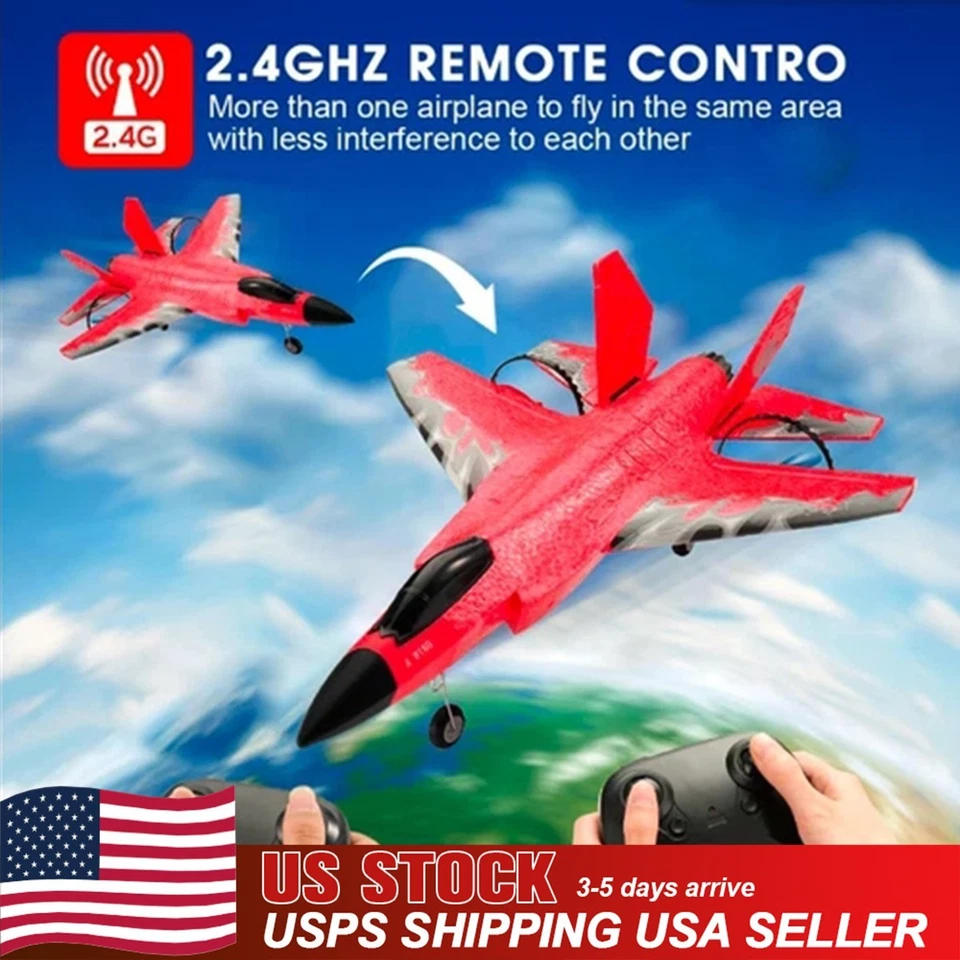 USA F-35 Airplane Red Remote Control Aircraft 2.4Ghz Smart Gyro Jet Plane Model - Image 2 of 4