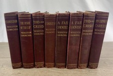 Vintage Early 1900s Winston Churchill Lot 8 Historical Novels Macmillan Red HC
