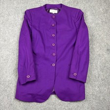Vintage Christian Dior Separates Jacket Womens 14 Purple Wool Luxury Rare 90s