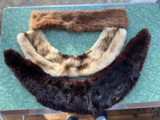 Three Vintage Fur Pieces Collars for crafts