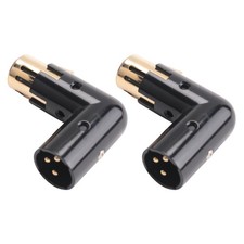2X(2PCS Audio Adapter Plug Adjustable Male to Female Right Angle XLR2326