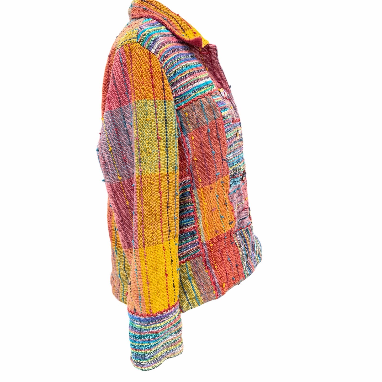 Travel Smith Artsty Patchwork Jacket Boho Artisan… - image 3