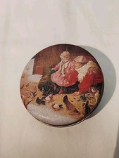 Vtg Nostaligic Winter Morning Theme Candy Tin